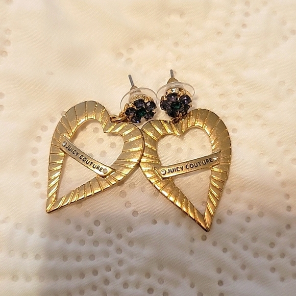 Juicy Couture Jewelry - Juicy Couture heart earrings. EUC Y2K 90's